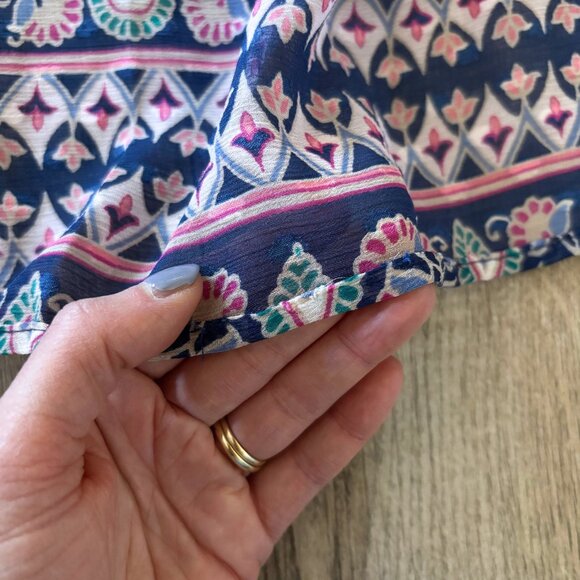 Eliza J Boho Maxi Cover-Up Dress with Paisley Print Size 14 Sheer Casual Beach - Picture 12 of 16